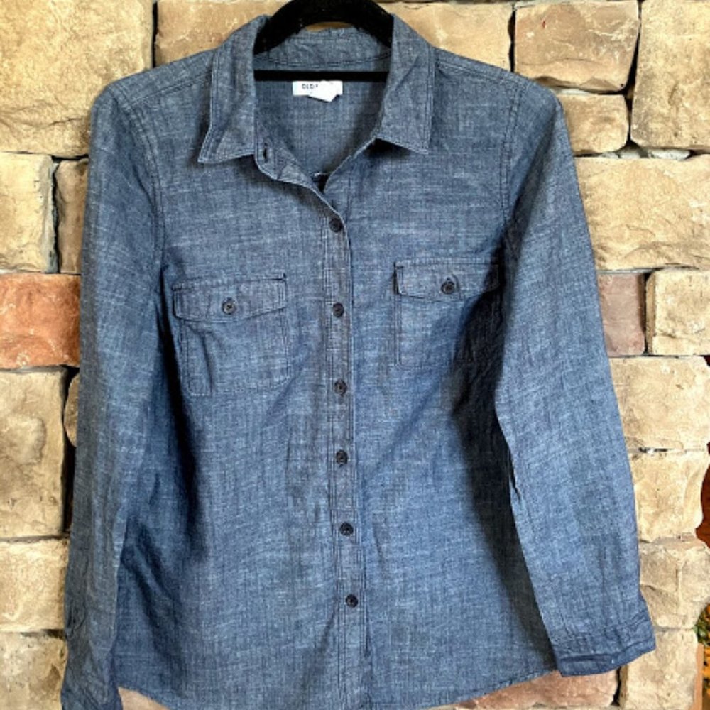 Old Navy dark denim blouse